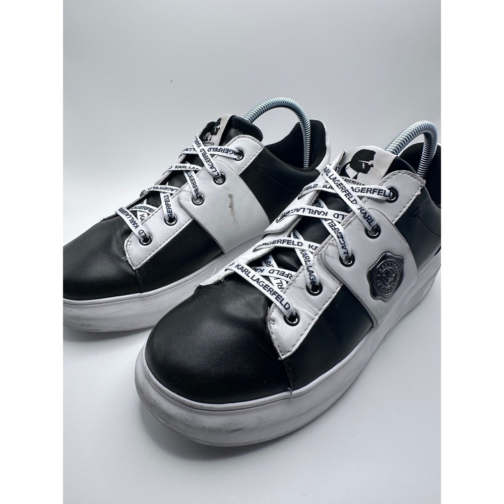 Karl Lagerfeld Paris Sneakers Womens Size 10 Juniper Black White Low Top